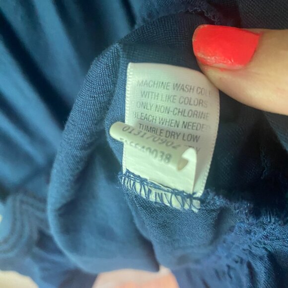 Converse One Star Navy Blue ruffle eyelet cotton sundress mini dress M Y2K boho - Picture 6 of 11